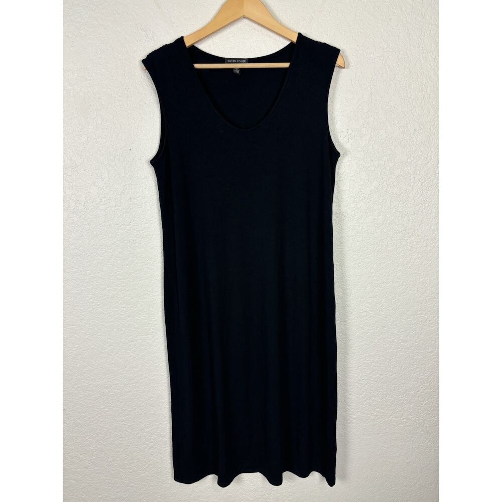 Eileen Fisher‎ Women’s Dress Sz Medium Black Stretch Comfort Minimal Stretch